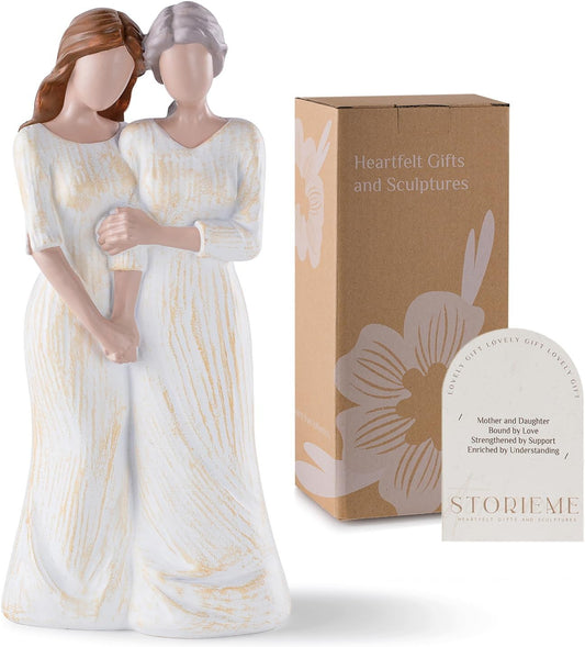 Gifts for Mom from Daughter: Unique Birthday Gift for Mom Daughter Gifts from Mom Mother Daughter Statue, off White