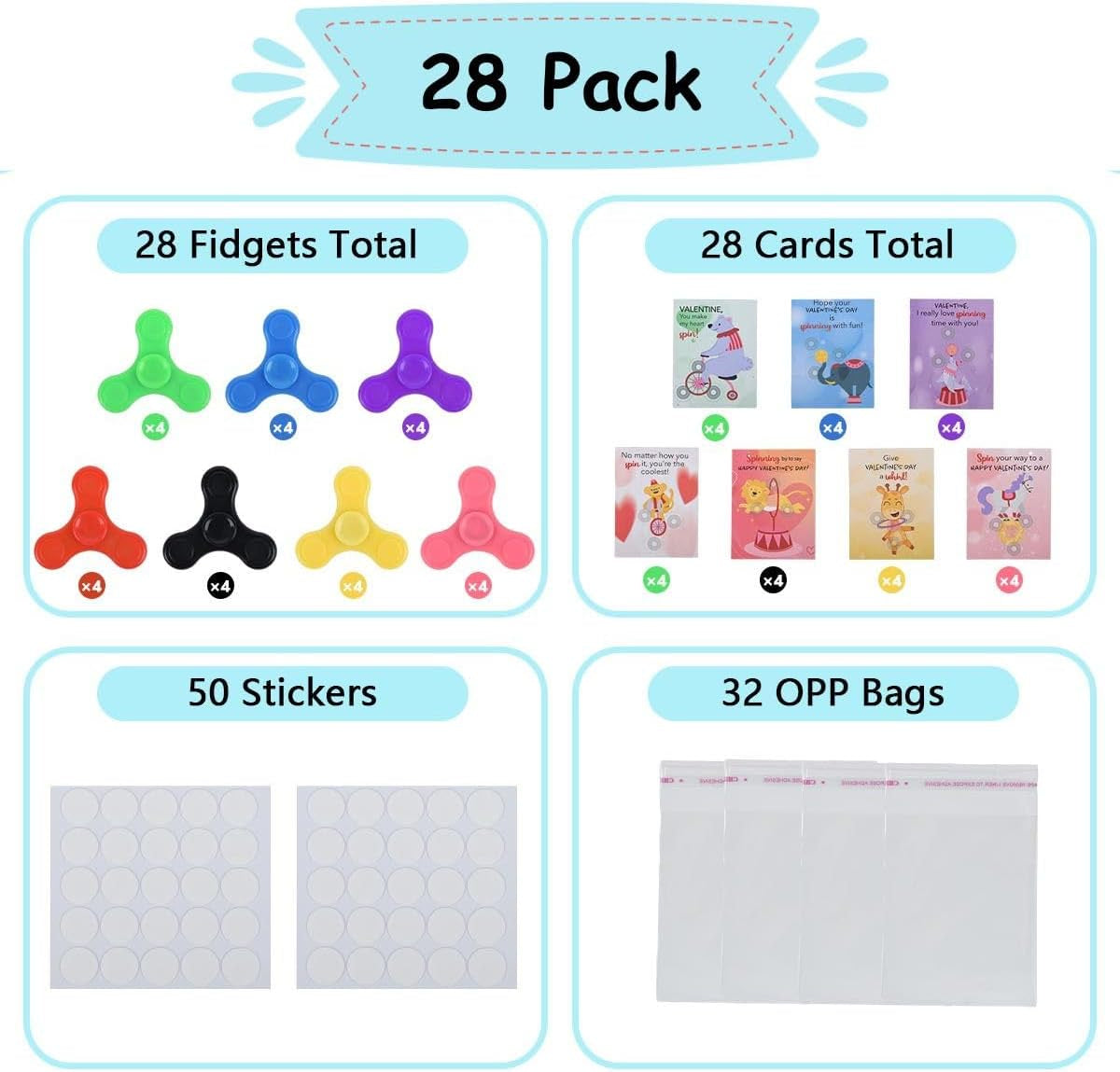 28-Pack Delightful Valentine'S Day Gifts for Kids with Fidget Toys - Specially for Valentines Day Cards for Kids School, Kids Valentines Day Cards, Valentines Day Gifts for Kids Classroom