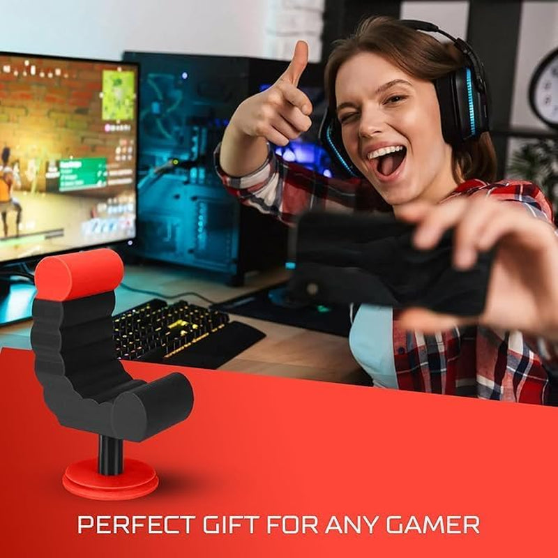 Gamer Chair Phone Stand - Phone Holder for Smartphones, Kindles up to 19 Cm Tall - Fun Gaming Accessories for Gamers - Useful Gamer Gadgets - Lovely Birthday Gift for Gamers