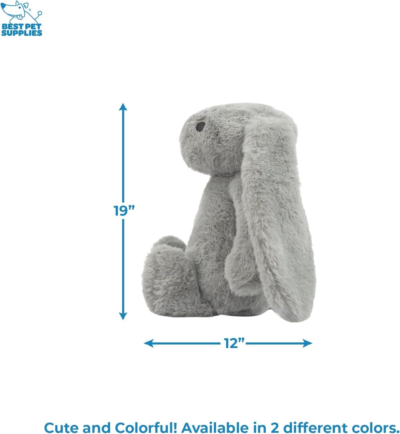 Interactive Bunny Buddy Dog Toy with Crinkle and Squeaky Enrichment for Small and Medium Breed Puppies or Dogs, Cute and Plush - Bunny Bundle (Beige, Gray)