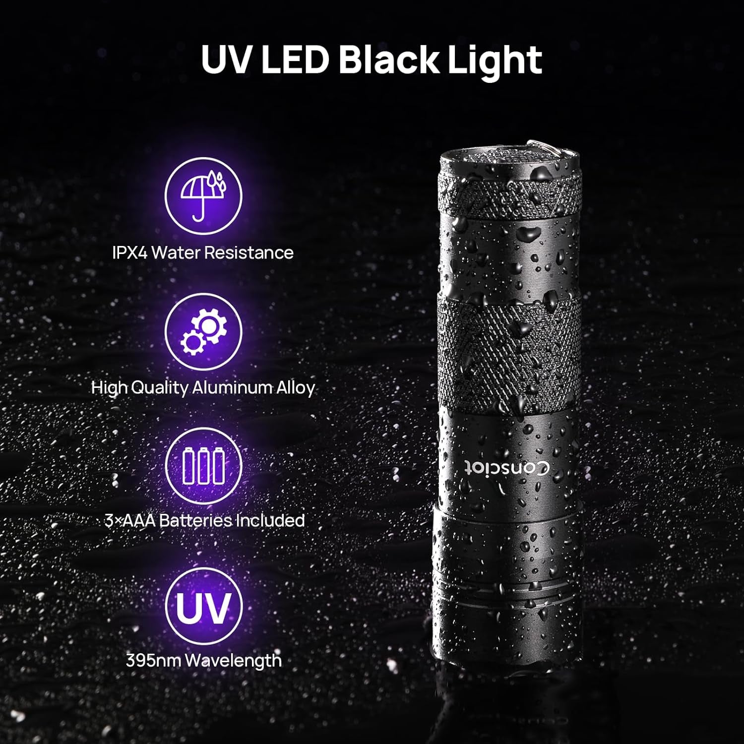 UV Flashlight Black Light,  12 LED 395Nm Ultraviolet Blacklight, Portable Mini Torch Light Pet Urine Detector for Dog/Cat Urine, Dry Stains, Bed Bug, Matching with Pet Odor Eliminator