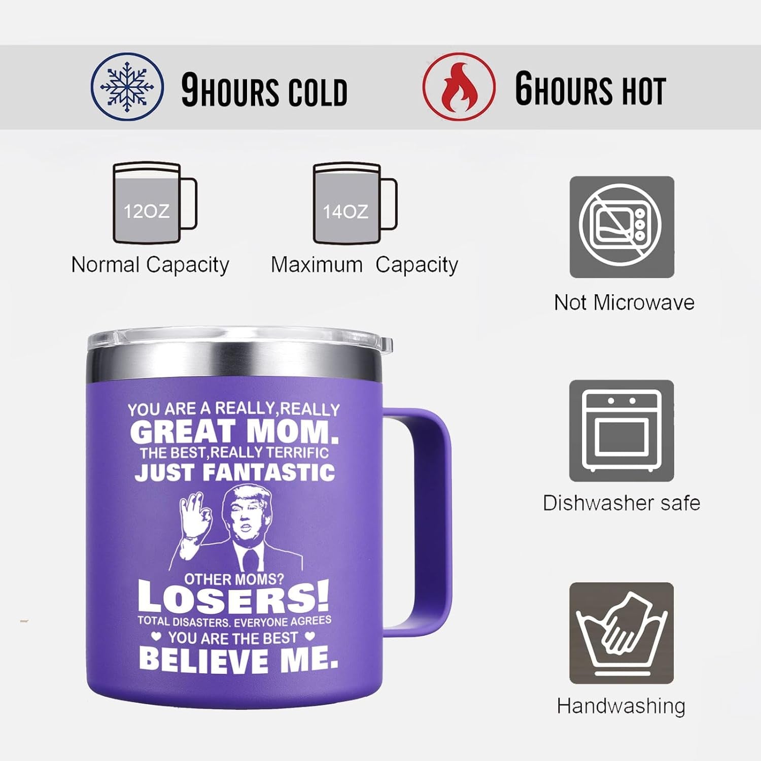 Valentines Day Gifts for Mom, Women, Wife - You'Re a Really Great Mom Coffee Mug - Christmas Gifts for Mom, Mother Birthday Gifts for Mom from Daughter Son (14OZ Purple)