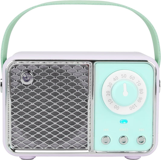 Retro Bluetooth Speaker, Vintage Decor, Wireless Bluetooth Speakers, Cute Old Fashion Style for Kitchen Desk Bedroom Office Party Outdoor Kawaii Accessories (Cyan Green)