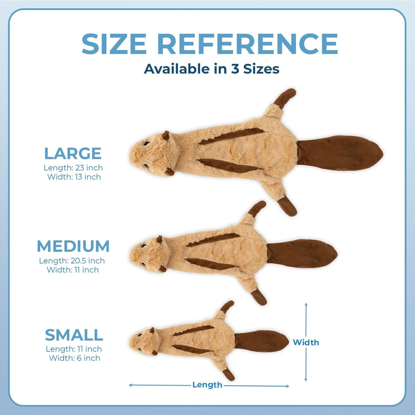 2-In-1 Stuffless Squeaky Dog Toys with Soft, Durable Fabric for Small, Medium, and Large Pets, No Stuffing for Indoor Play, Supports Active Biting and Play - Squirrel, Small