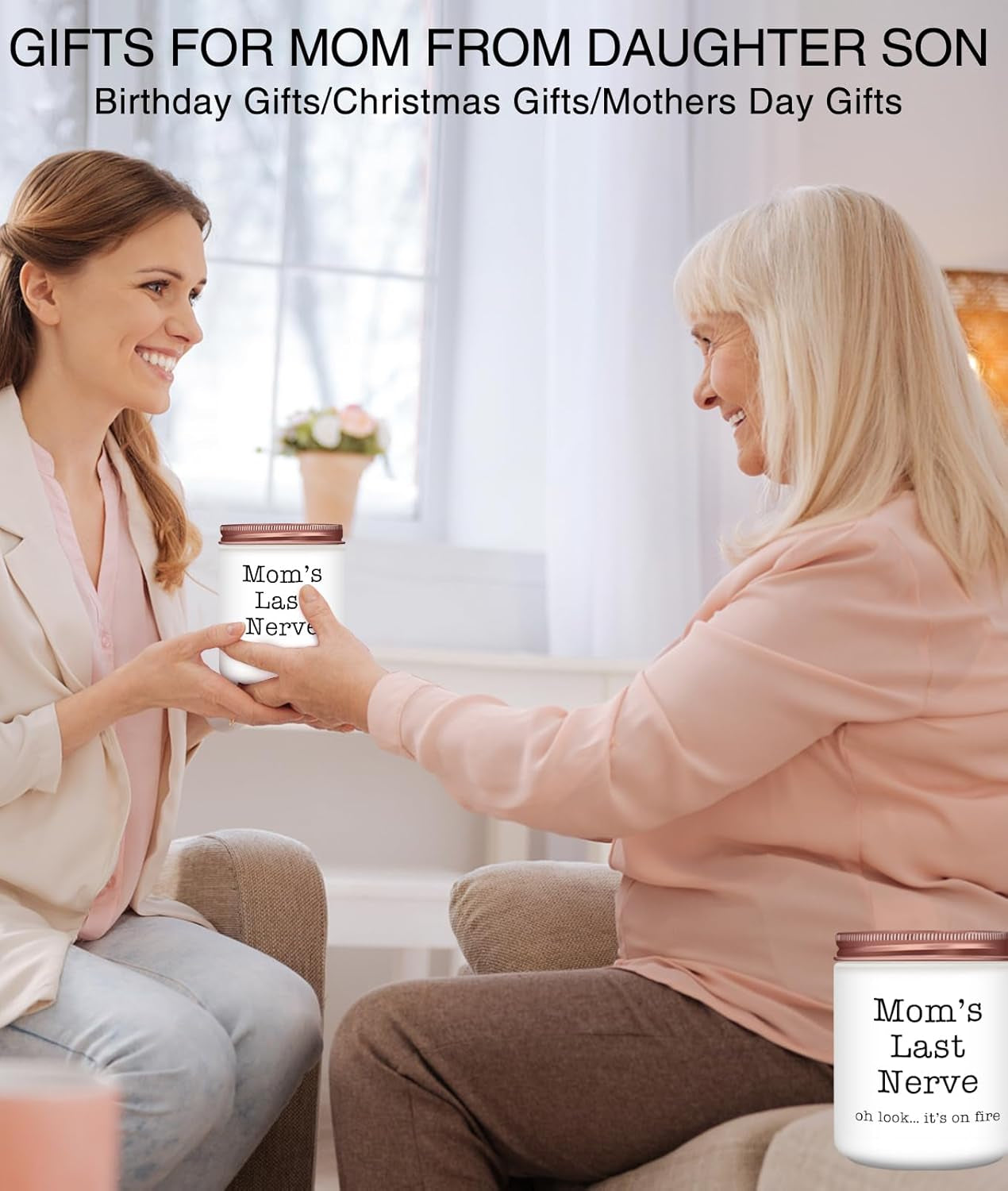 Gifts for Mom from Daughter Son, Christmas Mothers Day Birthday Thanksgiving Candle for Stepmother Adoptive Mother, Mom'S Last Nerve